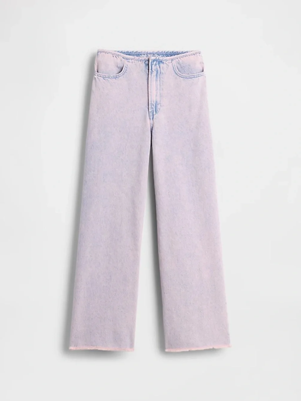 GAPkids Pink Acid Washed Loe Stride Wide-Leg Jeans